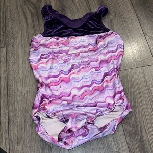 Purple and Pink Wave Pattern Women's Leotard